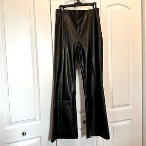 Flare faux leather pants